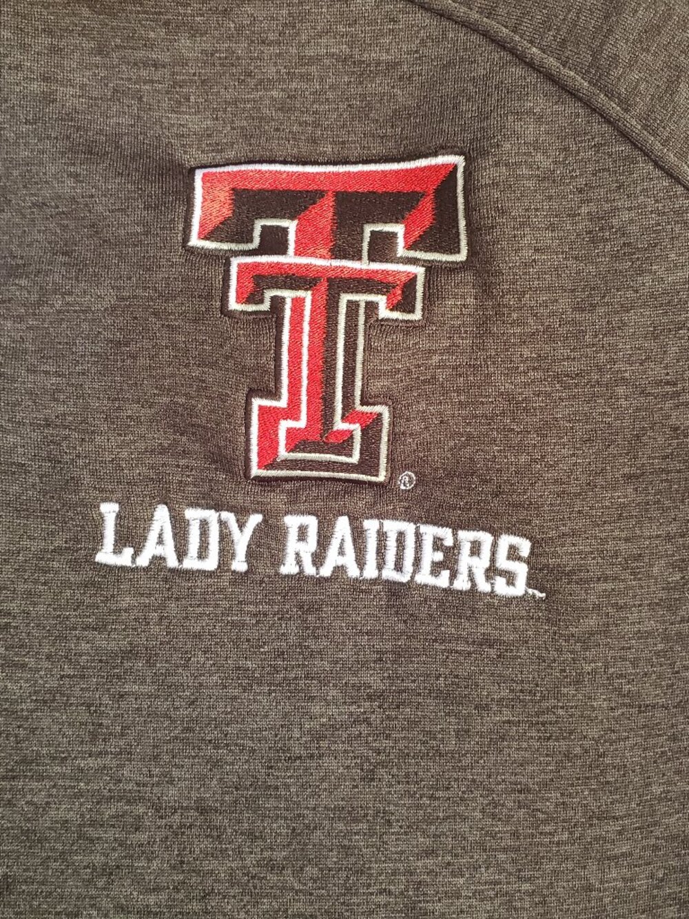 EUC UNDER ARMOUR TEXAS TECH charcoal heather gray pullover zip pockets (L)